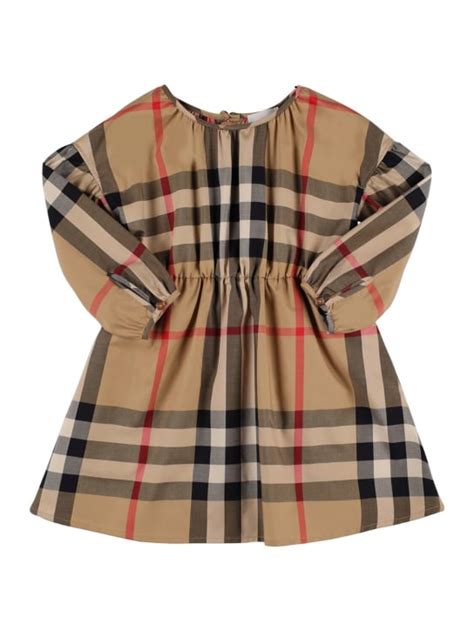 vestito neonata burberry|Vestitino in cotone con etichetta Check (Calico) .